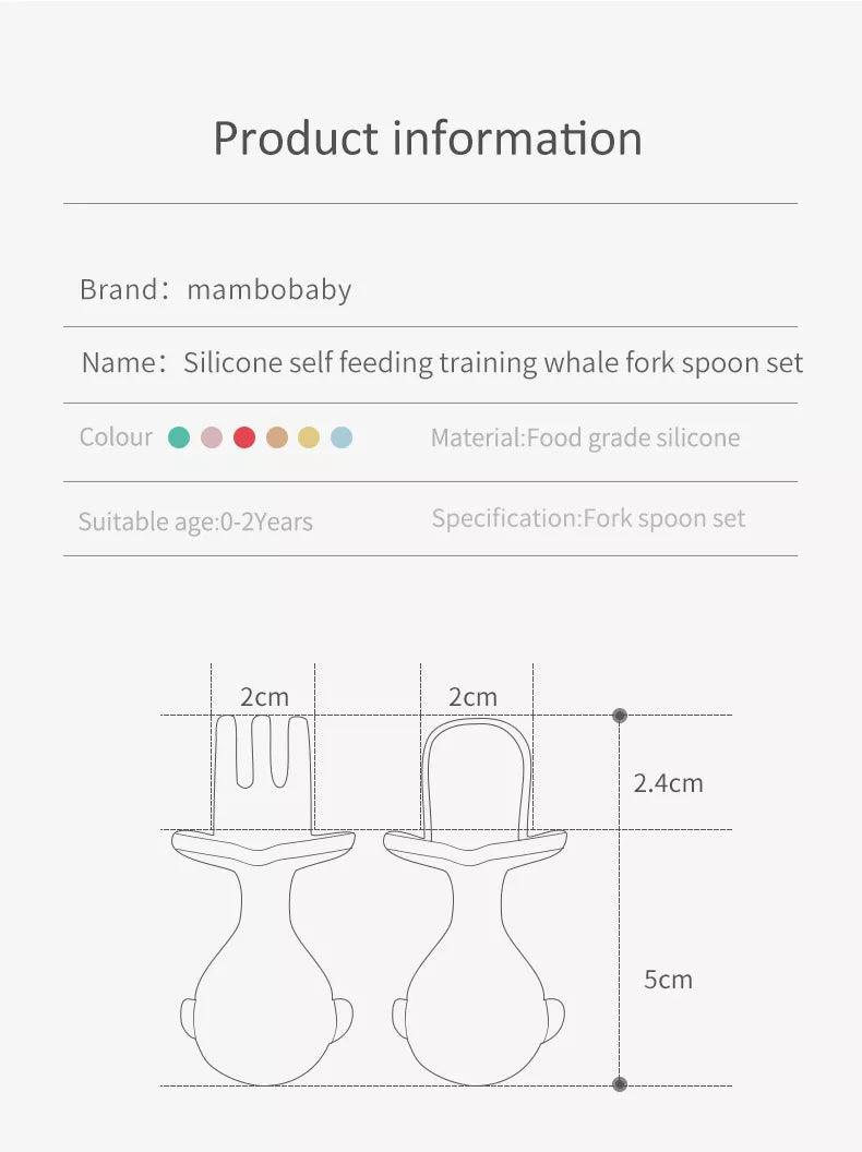 NewOne by Mambobaby Whale Spoon & Fork | The Nest Attachment Parenting Hub