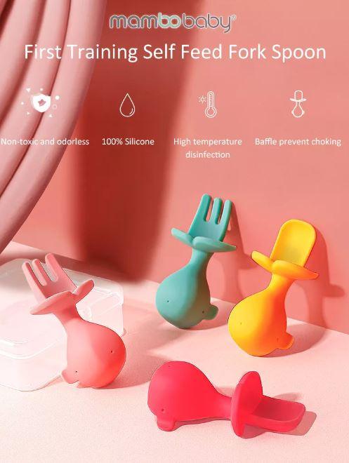 NewOne by Mambobaby Whale Spoon & Fork | The Nest Attachment Parenting Hub