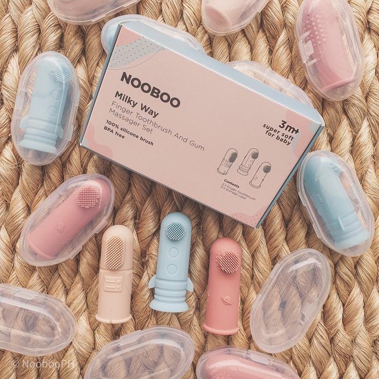 Nooboo Milkyway Finger Toothbrush & Gum Massager Set (3 Pieces) | The Nest Attachment Parenting Hub