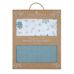 Living Textiles Organic Muslin 2-pack Cot Fitted Sheets | The Nest Attachment Parenting Hub