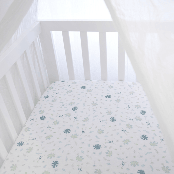 Living Textiles Organic Muslin 2-pack Cot Fitted Sheets | The Nest Attachment Parenting Hub