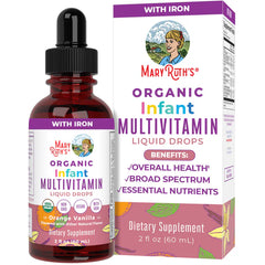 MaryRuth's Infant Multivitamin + Iron Drops Vanilla Orange 60ml (6-12mo)