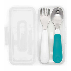 Oxo Tot On The Go Fork And Spoon Set With Carrying Case | The Nest Attachment Parenting Hub