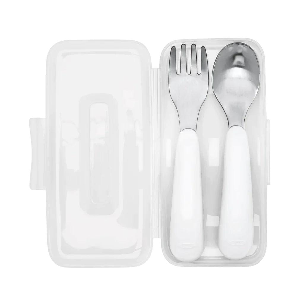 Oxo Tot On The Go Fork And Spoon Set With Carrying Case | The Nest Attachment Parenting Hub