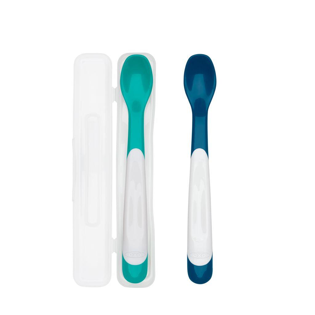 Oxo Tot On The Go Plastic Feeding Spoon With Case | The Nest Attachment Parenting Hub