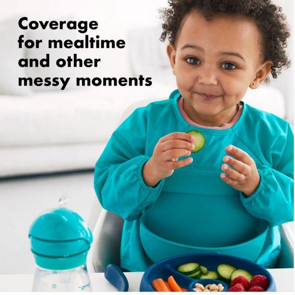Oxo Tot Sleeved Roll-Up Bib With Pocket Case 9m+ | The Nest Attachment Parenting Hub