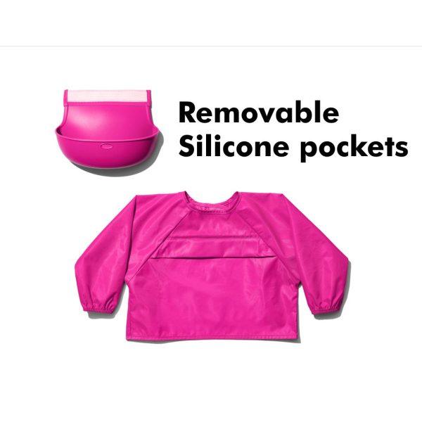 Oxo Tot Sleeved Roll-Up Bib With Pocket Case 9m+ | The Nest Attachment Parenting Hub