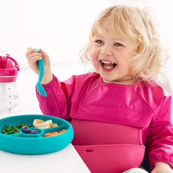 Oxo Tot Sleeved Roll-Up Bib With Pocket Case 9m+ | The Nest Attachment Parenting Hub