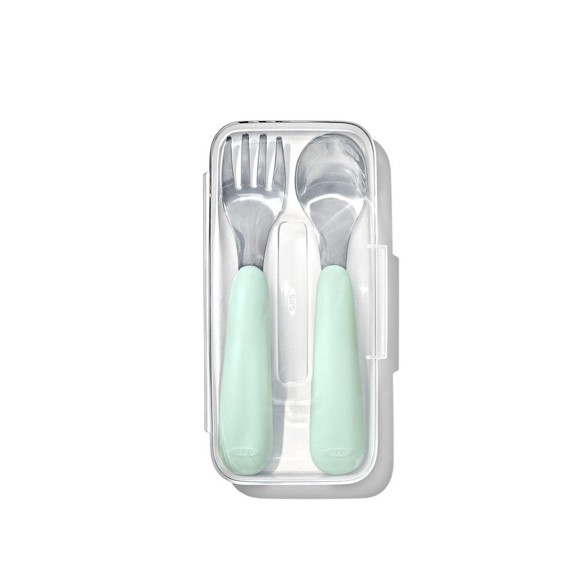Oxo Tot On The Go Fork And Spoon Set With Carrying Case | The Nest Attachment Parenting Hub