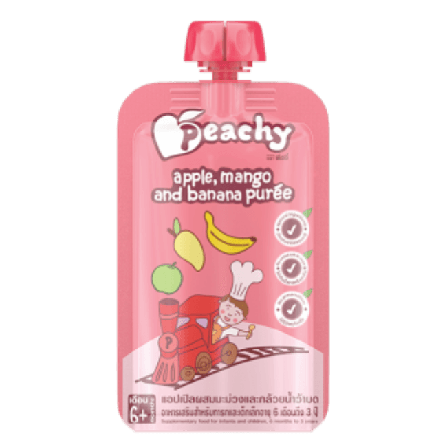 Peachy Baby Food Apple, Mango & Banana Puree 6m+ | The Nest Attachment Parenting Hub