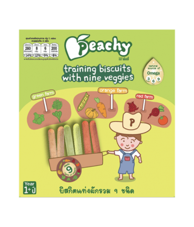 Peachy Biscuits with Nine Veggies 15g x 4packs (12m+) | The Nest Attachment Parenting Hub