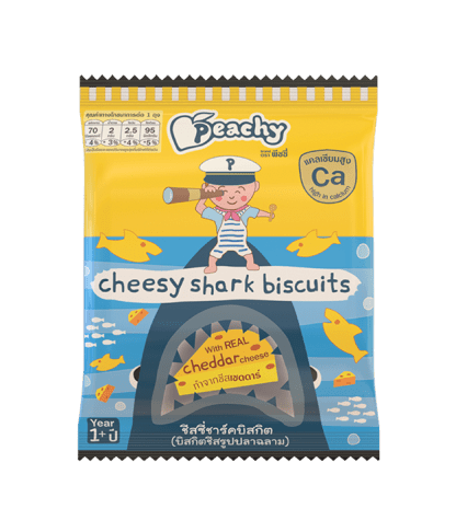 Peachy Cheesy Shark Biscuits 15g x 5packs (12m+) | The Nest Attachment Parenting Hub