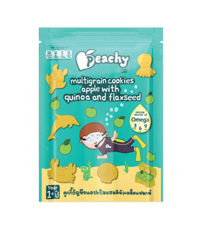 Peachy Multigrain Cookies Apple with Quinoa and Flaxseed 50g (12m+) | The Nest Attachment Parenting Hub