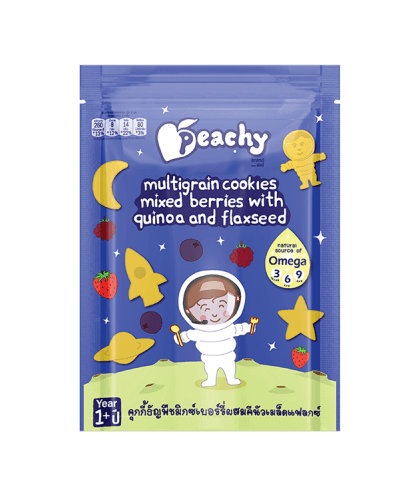 Peachy Multigrain Cookies Mixed berries with Quinoa and Flaxseed 50g (12m+) | The Nest Attachment Parenting Hub