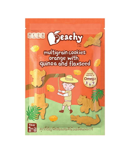 Peachy Multigrain Cookies Orange with Quinoa and Flaxseed 50g (12m+) | The Nest Attachment Parenting Hub