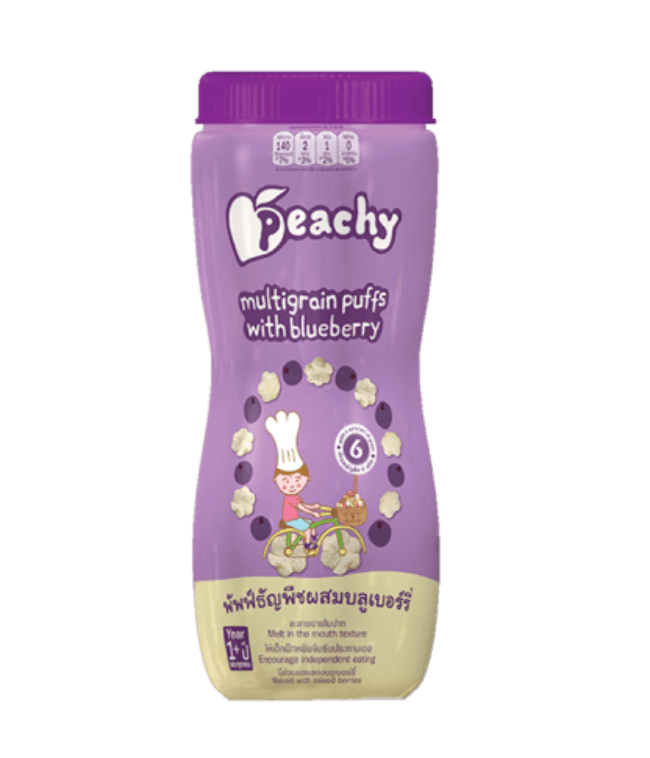 Peachy Multigrain Puffs with Blueberry 40g (12m+) | The Nest Attachment Parenting Hub