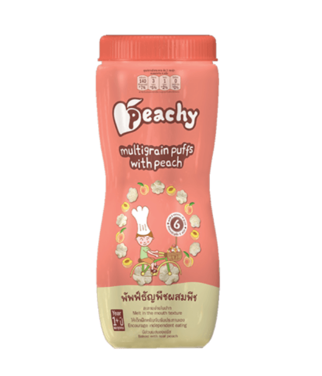 Peachy Multigrain Puffs with Peach 40g (12m+) | The Nest Attachment Parenting Hub