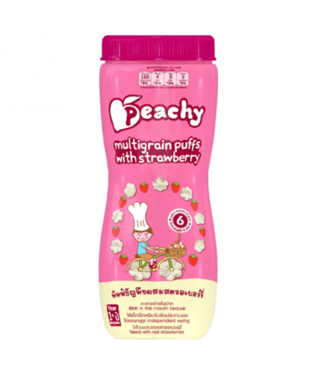 Peachy Multigrain Puffs with Strawberry 40g (12m+) | The Nest Attachment Parenting Hub