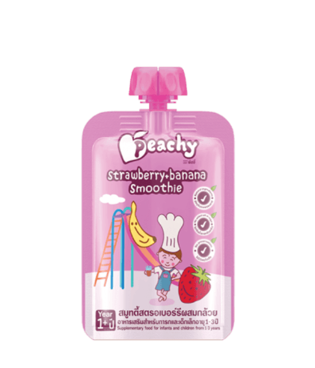 Peachy Strawberry Banana Smoothie 12m+ | The Nest Attachment Parenting Hub