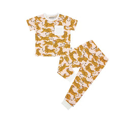 Bamberry Baby Short Sleeves Pajama Set Safari Collection - Cheetah