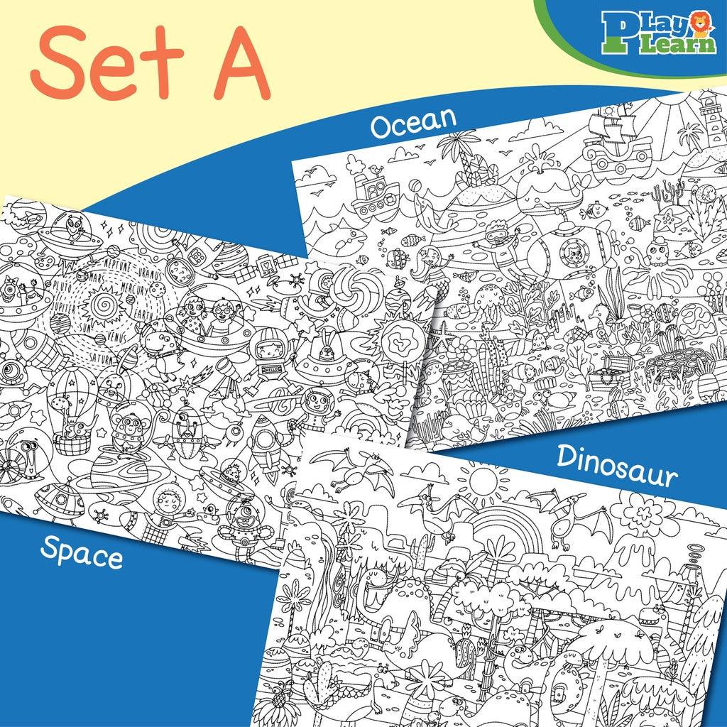 Play Learn Jumbo Coloring Poster Set | The Nest Attachment Parenting Hub