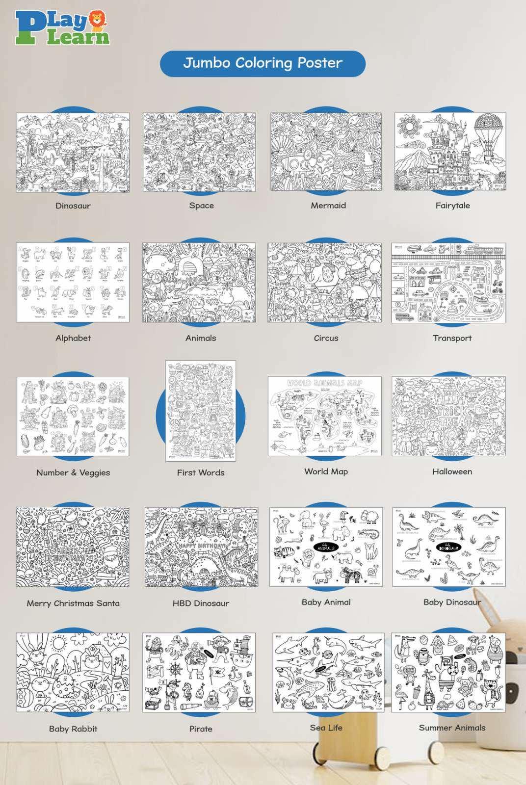 Play Learn Jumbo Coloring Poster | The Nest Attachment Parenting Hub