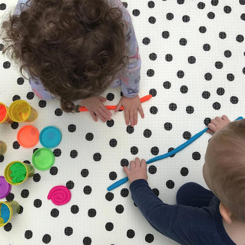 Play with Pieces Moroccan Rug/ Polka Dot Play Mat | The Nest Attachment Parenting Hub