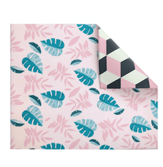 Play with Pieces Pink Leaf / Geo Play Mat | The Nest Attachment Parenting Hub