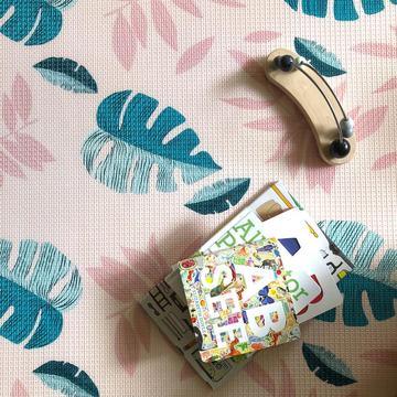 Play with Pieces Pink Leaf / Geo Play Mat | The Nest Attachment Parenting Hub