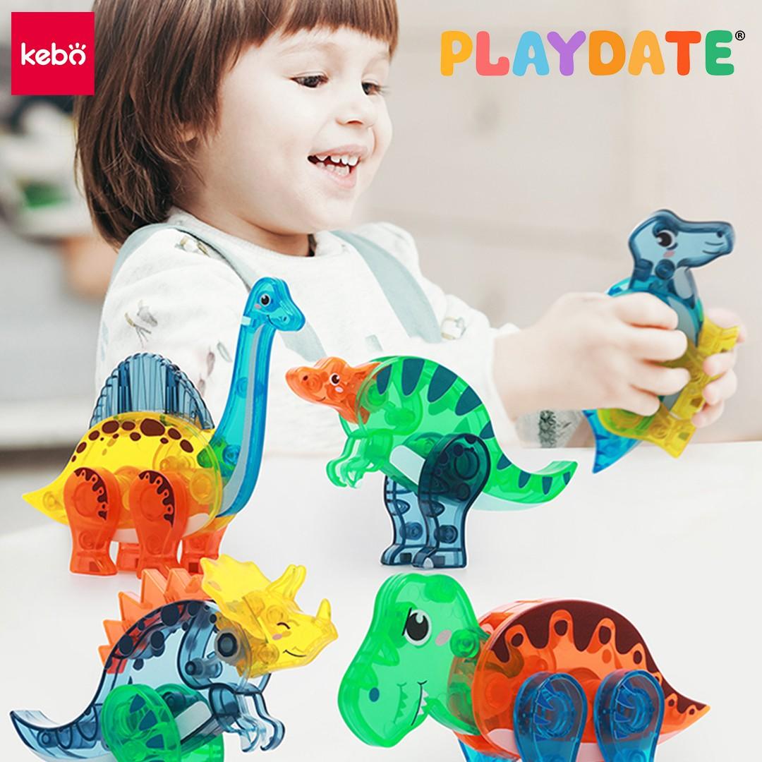 Playdate Kebo Dino Zone Magnetic Tiles 49pcs | The Nest Attachment Parenting Hub