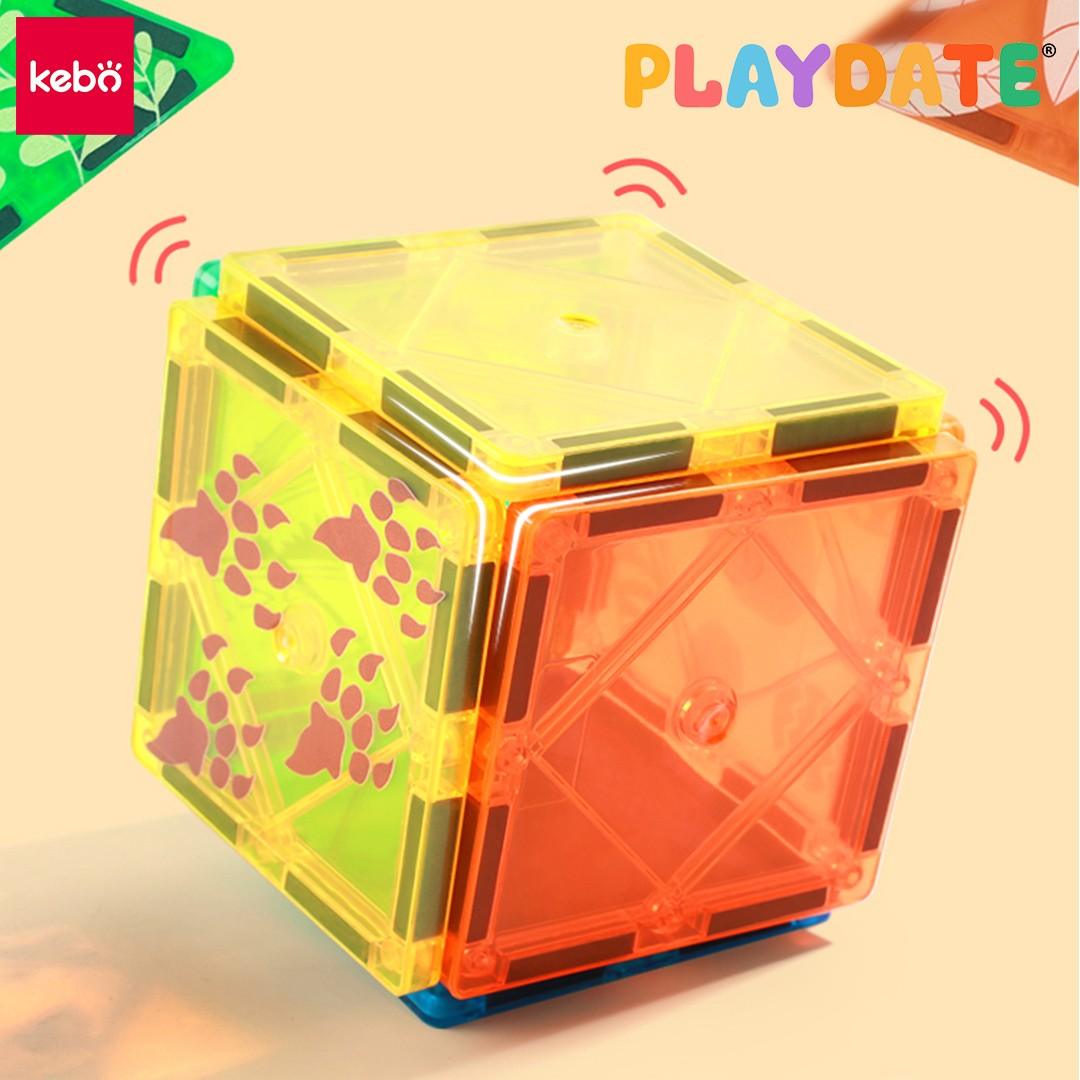 Playdate Kebo Dino Zone Magnetic Tiles 49pcs | The Nest Attachment Parenting Hub