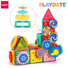 Playdate Kebo Gears Magnetic Tiles | The Nest Attachment Parenting Hub