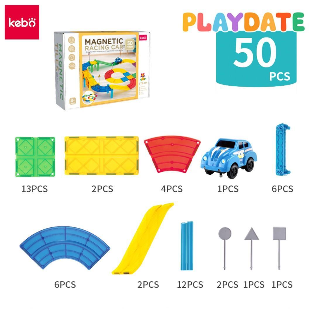 Playdate Kebo Magnetic Tiles Racing Cars | The Nest Attachment Parenting Hub