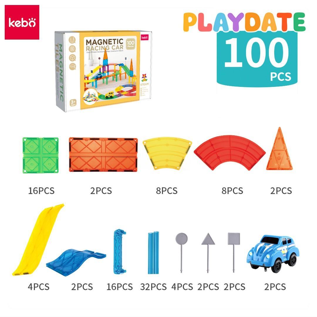 Playdate Kebo Magnetic Tiles Racing Cars | The Nest Attachment Parenting Hub