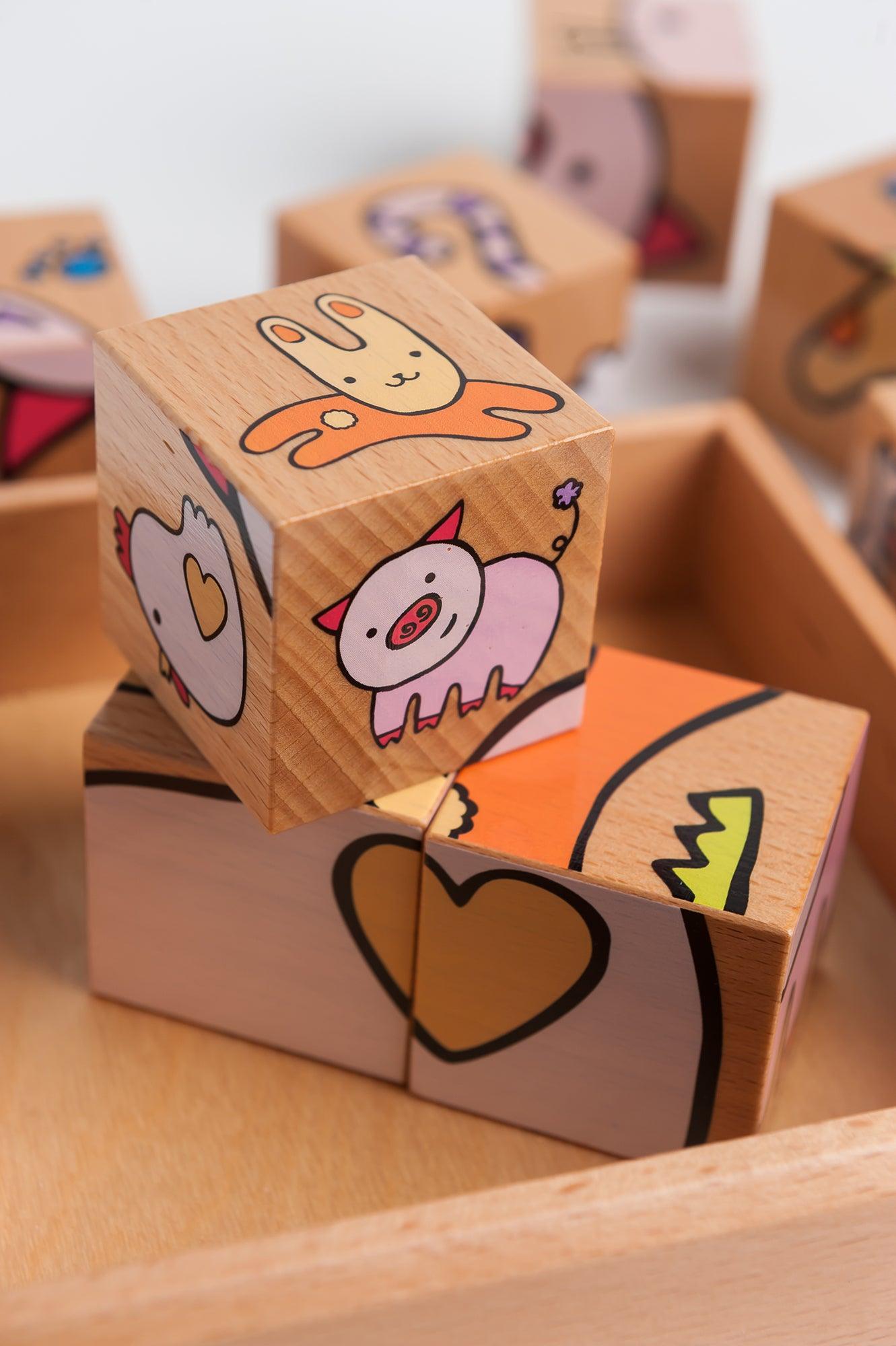 PlayMe Animal Farm Cube Puzzle 1.5+ | The Nest Attachment Parenting Hub