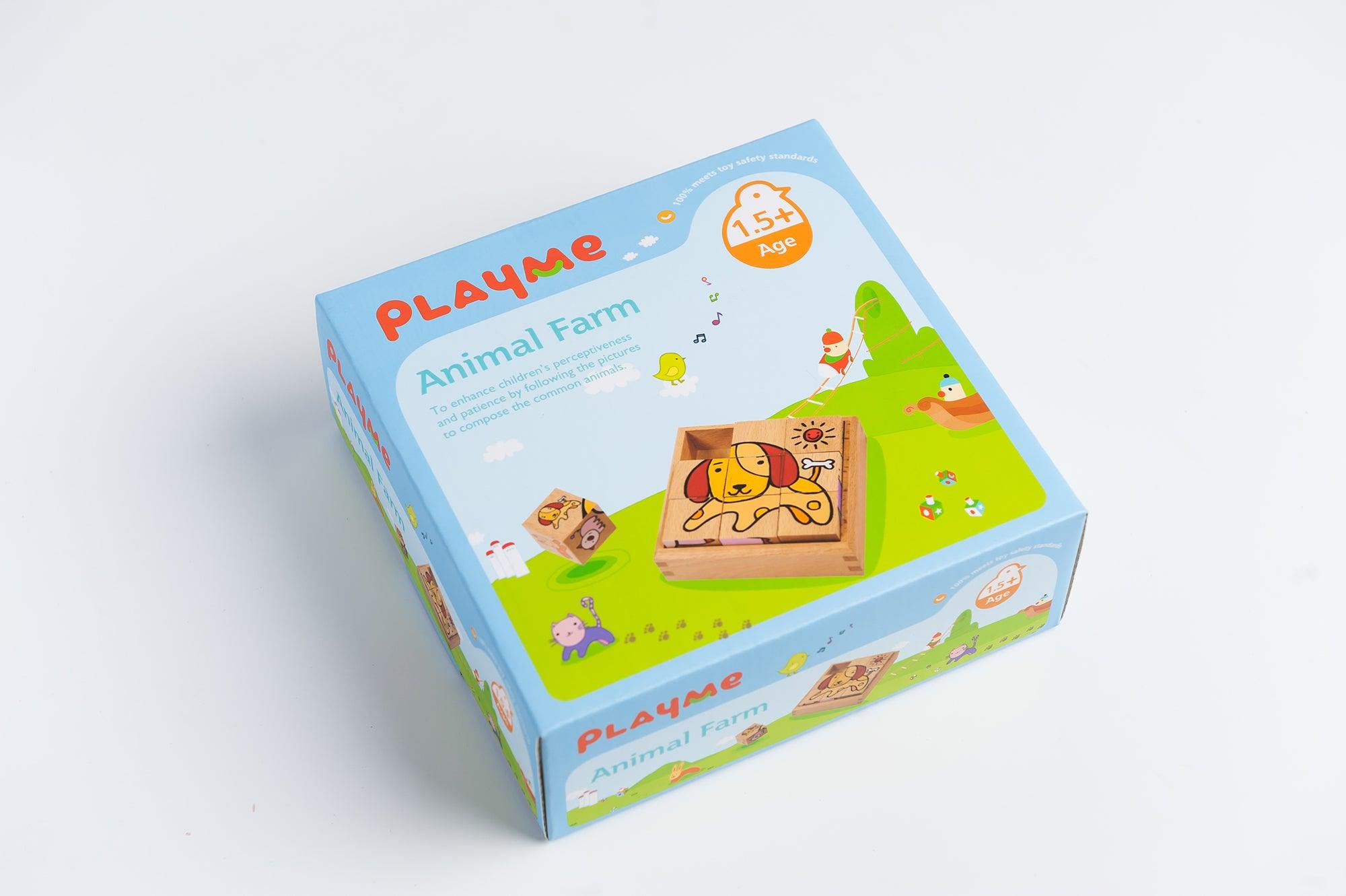 PlayMe Animal Farm Cube Puzzle 1.5+ | The Nest Attachment Parenting Hub
