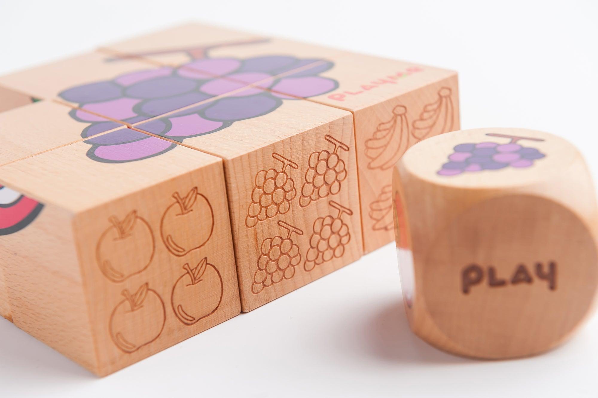 PlayMe Fruit Mart Cube Puzzle 1.5+ | The Nest Attachment Parenting Hub