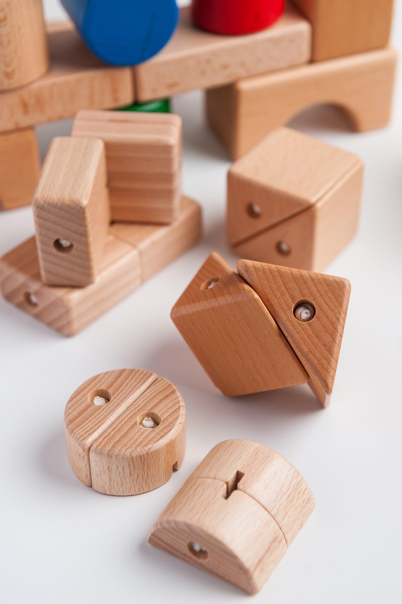 PlayMe Transformable Blocks 40 pc Set with FREE One (1) set of PlayMe Expansion Pack | The Nest Attachment Parenting Hub