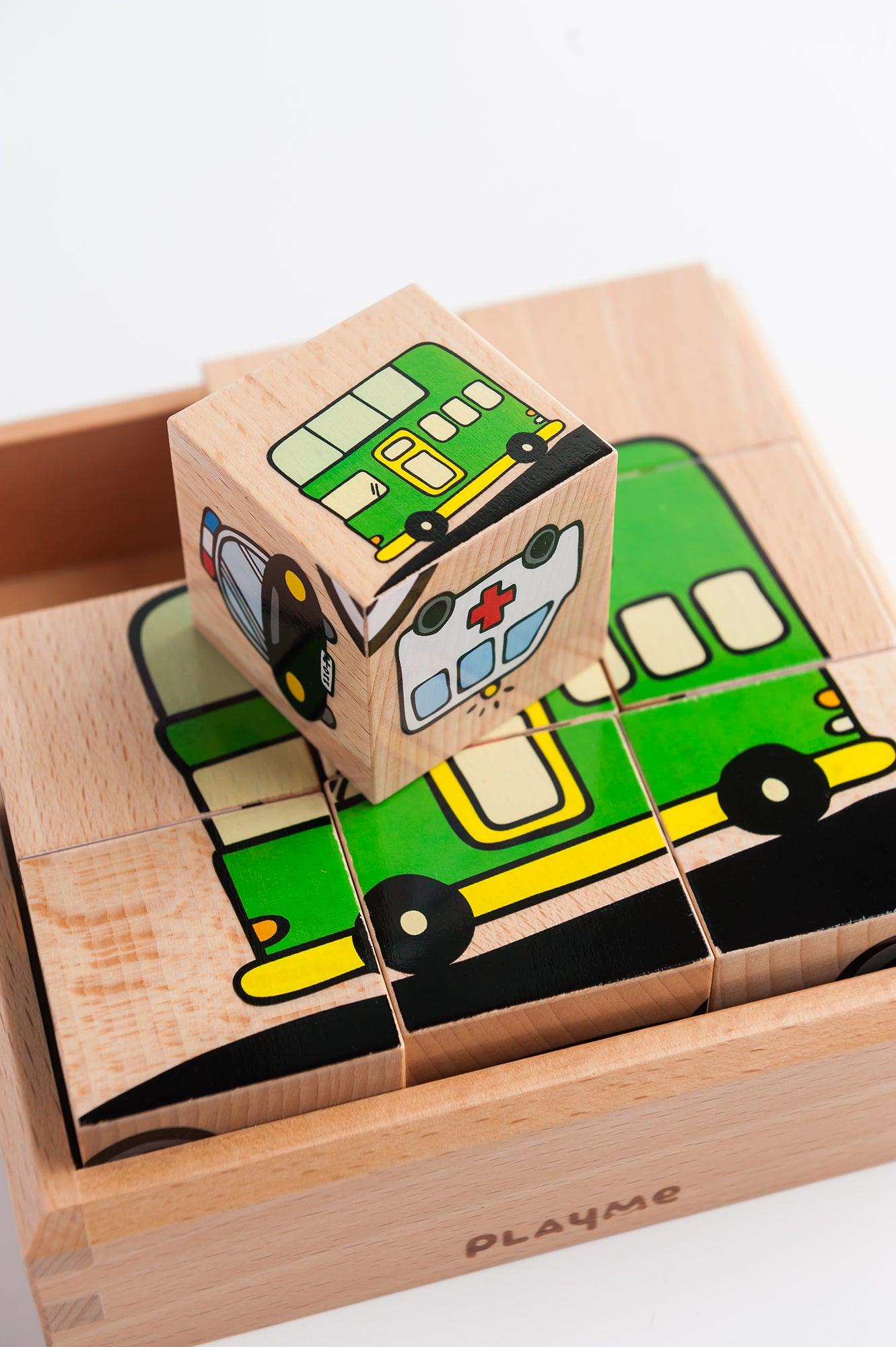 PlayMe Transportation Cube Puzzle 1.5+ | The Nest Attachment Parenting Hub