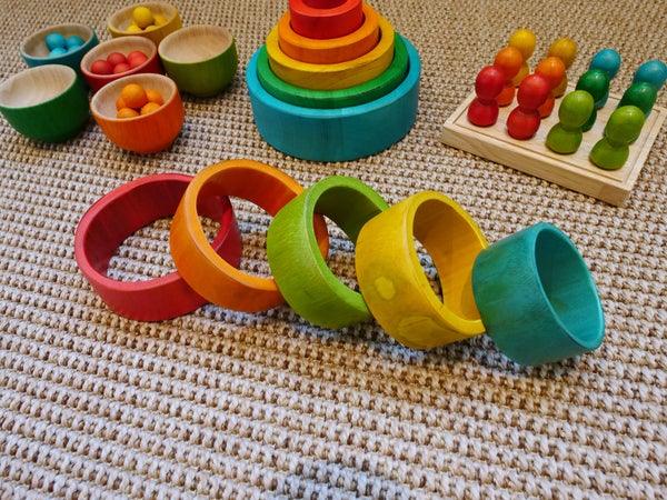 QToys Bamboo Stacking Rings 657 | The Nest Attachment Parenting Hub
