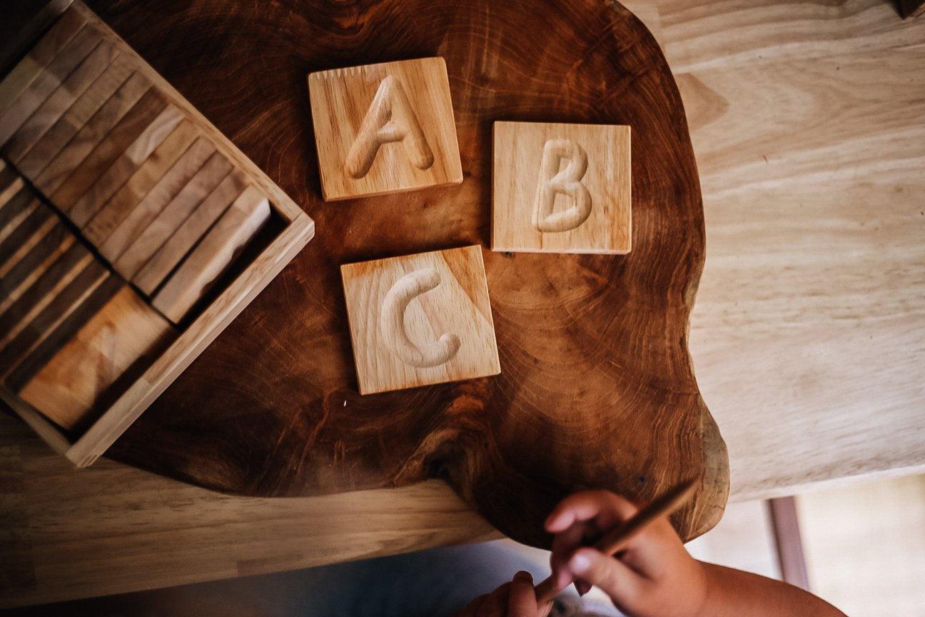 QToys Capital Letters Spelling Tiles 487 | The Nest Attachment Parenting Hub