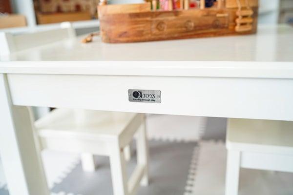 Qtoys Children's White Table & Chair Set 033 & 091 | The Nest Attachment Parenting Hub