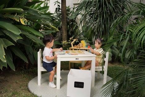 Qtoys Children's White Table & Chair Set 033 & 091 | The Nest Attachment Parenting Hub