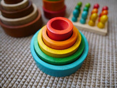 QToys Colored Nesting & Stacking Bowls 516 | The Nest Attachment Parenting Hub