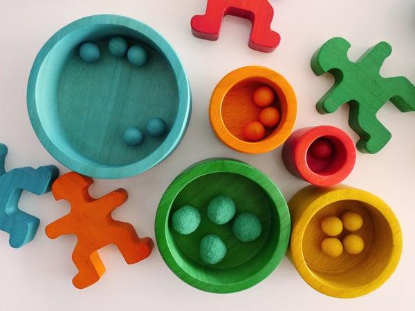 QToys Colored Nesting & Stacking Bowls 516 | The Nest Attachment Parenting Hub