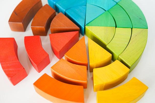 Qtoys Jumbo Natural Rainbow Blocks (86pcs) 480 | The Nest Attachment Parenting Hub