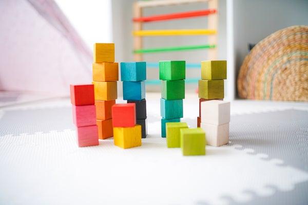 Qtoys Jumbo Natural Rainbow Blocks (86pcs) 480 | The Nest Attachment Parenting Hub