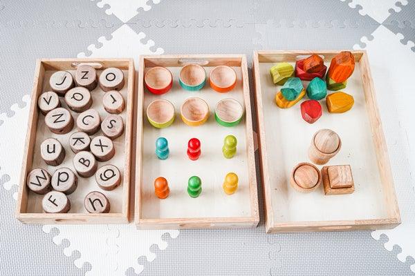 QToys Montessori Nesting Trays (set of 3) 845 | The Nest Attachment Parenting Hub