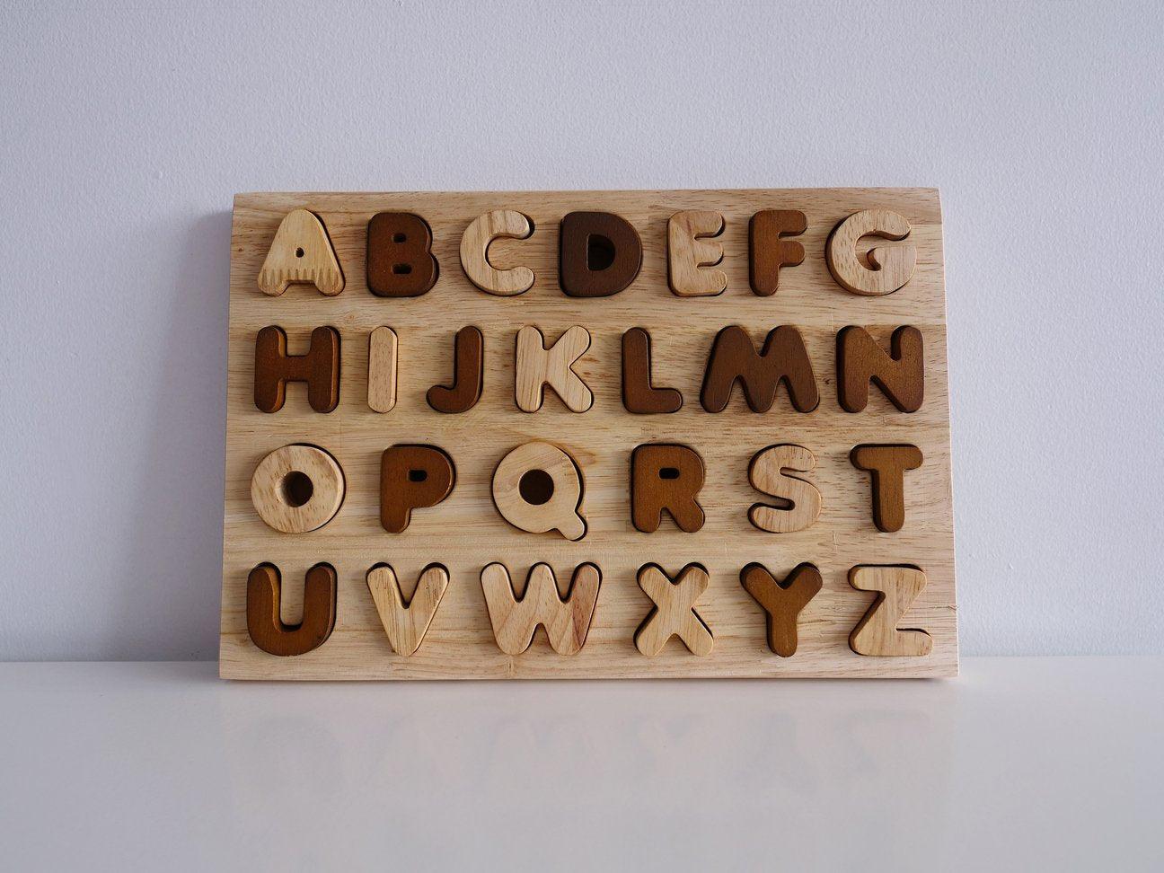 QToys Natural Capital Letter Puzzle 952 | The Nest Attachment Parenting Hub