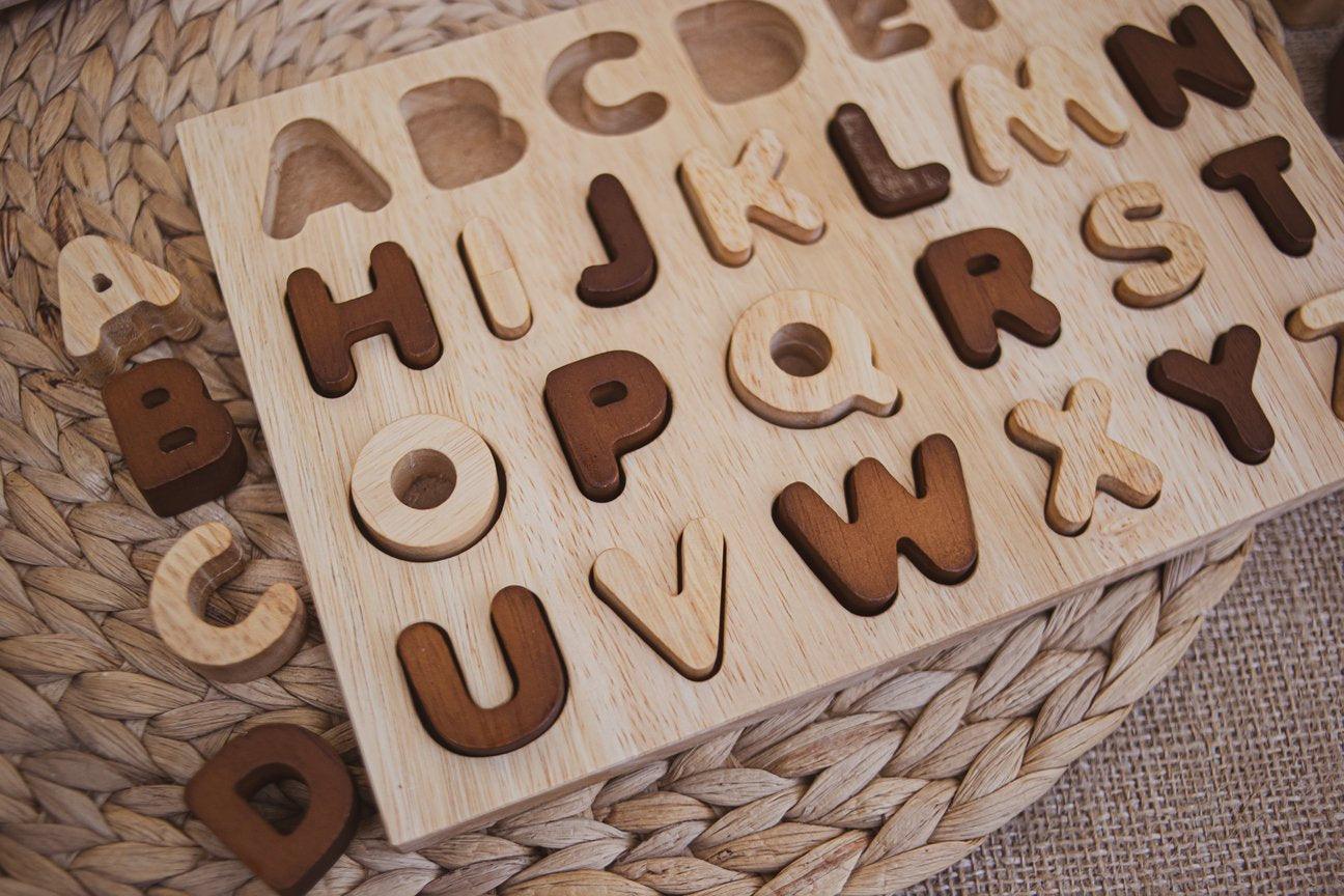 QToys Natural Capital Letter Puzzle 952 | The Nest Attachment Parenting Hub